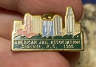 Vintage American Rail Association Charlotte Sc Cityscape Railroad Train Pin 1995