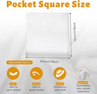 White Silk Pocket Square For Men Solid Color Formal Hanky 13 8in
