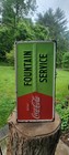 Coca Cola Fountain Service Vintage Retro Advertising Embossed Metal Sign