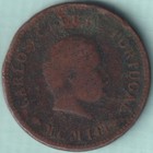 Portuguese India Goa Carlos I 1 2 Tanga Rare Copper Coin