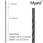 Myard Long Twist 1 2 Inches Square Forged Iron Stair Balusters Furniture For