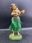 Vintage Chalk Hula Dancer Girl Bobble Hawaii Nodder 1950 s Figure Japan Read see