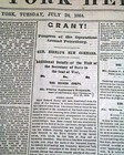 Battle Of Atlanta Ga Georgia William T  Sherman V  Bell 1864 Civil War Newspaper