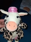 Retired Jellycat Girl Cow Plush Fur Coat Boots Moo 11  Spotted Stuffed Pink Hat