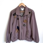 Vintage Boho Western Cowgirl Womens Jacket Size O s Tan Cowboy Rodeo Festival
