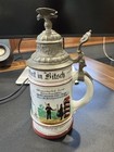 Vintage German Regimental 1 2l Beer Stein With Lithograph Bottom Eagle