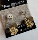 Auth  Vintage Disney Sterling Silver Mickey Mouse Dangle Earrings Gold
