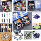Spiritual Meditation Crystal Heart Healing Crystal 7 Chakra Tumbling Stone Set