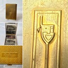 Vtg Max Factor Hollywood Society Compact Triple Vanity Mirrored Powder Box Usa