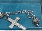 Rosary Crucifix Bracelet Silver Rhodium 7  New Nib Religious Catholic New 
