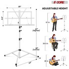 5 Core Music Stand Adjustable Book Stands Foldable Portable Sheet Holder
