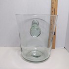 Made In Spain Recycled Glass Ice Bucket Clear Hand Blown Double Handle Vintage