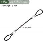 6 Pcs Safety Cable Locks  Stainless Steel Security Wire Rope With Double Loops