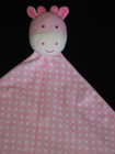 Child Of Mine Pink Giraffe Security Blanket Baby Lovey Plush White Dots Carters