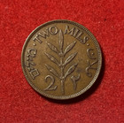 Palestine 1927 2 Mils Bronze Coin Km 2 T5527