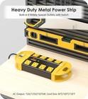 8-in-1 Heavy Duty Metal Power Strip With Surge Protector 8 Outlets 15  Cord