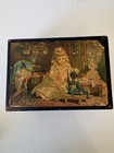 Clark   s Spool Cotton Wooden Advertising Box 4 3 4    X 3 1 4    Decoupage Top