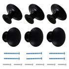 6 Pcs Black Cabinet Knobs Metal Drawer Knobs Round Dresser Handle Knobs 1 18    