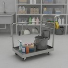 Janitorial Cart With Hanging Attachments Commercial-grade For  Schools 