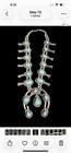 Vintage Handmade Naja Navajo Turquoise Squash Blossom Sterling Silver Necklace