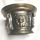 Vintage Solid Brass Apothecary Mortar   Pestle Heavy Ornate Floral Design 