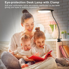 Clip On Lamp Usb Reading Light 3 Color Modes 3000-6000k And 10 Brightness 8w 40