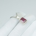 925 Sterling Silver Red Ruby Necklace Jewelry  Boho Handmade Gift For Him Gems 
