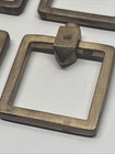 4 Mid Century Modern Square Style Brass Drawer Pulls Handles Vintage Set
