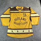 Junkyard Athletic Outlaws Hockey Club Jersey Xl Yellow Brown 12 Pines Mens Shirt