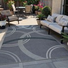 Modern Easy Jute 5x7 Area Rugs  Grey Geometric Circles Washable Rug For Livin   