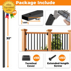 50 Pack 32 Inch Black Metal Deck Balusters For Deck Baluster Replacement  Rectan