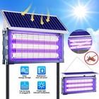 2pcs Solar Bug Zapper Outdoor Fly Trap 4500v Rechargeable Mosquito Insect Killer
