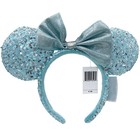 Disney- Parks Frozen Arendelle Aqua Blue Sequin Minnie Ears Bow Limited Headband