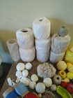 Thread  Crafting  Crochet Lot Contain Threads  Needles   2 Wooden Spools 