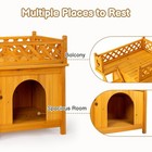 Wooden Pet House Dog Cat Puppy Room Bed Platform Shelter Indoor Outdoor Cage Us