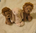  loved Lot Of 3 Jellycat Pink Rattle Rabbit  missing Arm   2 Fuddlewuddle Lions 