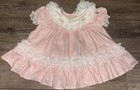 Vintage Bryan Baby Girls Size 6-9 Pink Floral Pinny Frilly Dress Adorable Infant