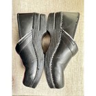 Dansko Professional Black Leather Clogs Womens Size 41 Comfort Slip On Shoes