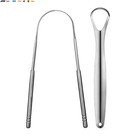 1 2 Pcs Reusable Stainless Steel Useful Tongue Scraper Cleaner Fresh Breath Clea