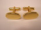 Bright Shiny Gold Tone Vintage Quality Cuff Links Simple Plain