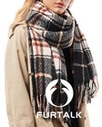 Winter Warm Scarf For Women Cashmere Feel Shawl Wraps Tassel Plaid Oversized    