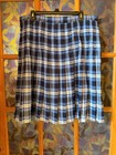 Lands  End School Uniform Skirt Blue Plaid Pattern Size 16 Below The Knee
