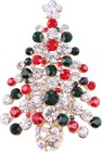 5 Pcs Vintage Crystal Christmas Tree Brooch Pin Jewelry Gift Accessories Woman
