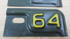 Vintage 1964 Michigan License Plate Metal Renewal Tabs  Pair 1680138 Nos