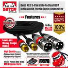 Dual 2-xlr Male To Dual 2-rca Male Cable Patch Splitter Shielded Audio Stereo Hd