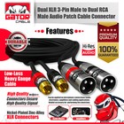 Dual 2-xlr Male To Dual 2-rca Male Cable Patch Splitter Shielded Audio Stereo