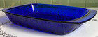 Avon Royal Sapphire Cobalt Blue Glass Rectangle Casserole Baker Leaf Vintage