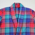 Vintage 60s 70s Shawl Collar Plaid Swing Cape Jacket Blazer Cotton Flannel Mod