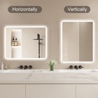 35 5x27 5in Led Bathroom Mirror  Dimmable Anti-fog Dual Controls Tempered