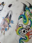 Original Vintage Philadelphia Eddie Shop Used Tattoo Flash Production Sheet 57z